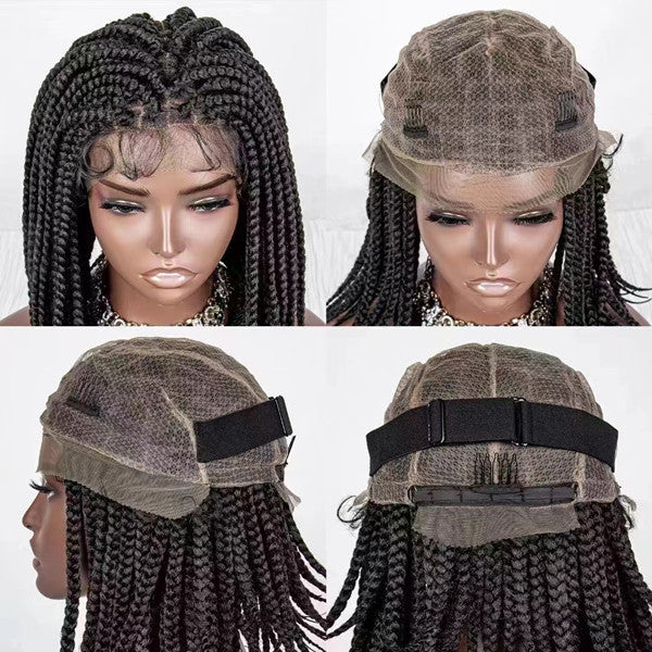 14 inches Short Bob Small Twisted Braids Full Lace Synthetic Wigs UC038