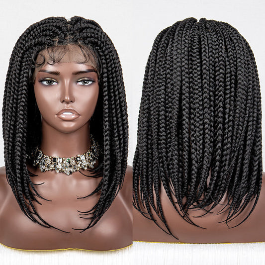 14 inches Short Bob Small Twisted Braids Full Lace Synthetic Wigs UC038