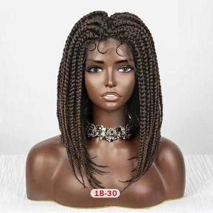 14 inches Short Bob Small Twisted Braids Full Lace Synthetic Wigs UC038