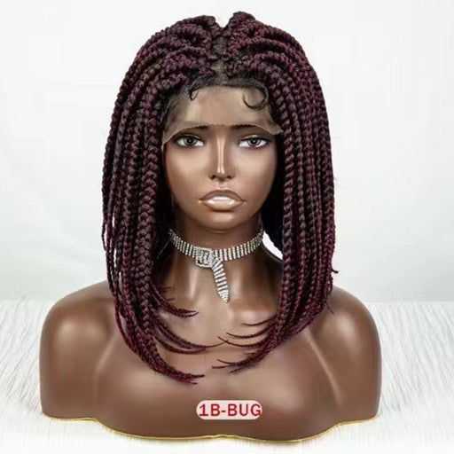 14 inches Short Bob Small Twisted Braids Full Lace Synthetic Wigs UC038