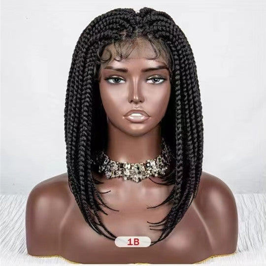 14 inches Short Bob Small Twisted Braids Full Lace Synthetic Wigs UC038