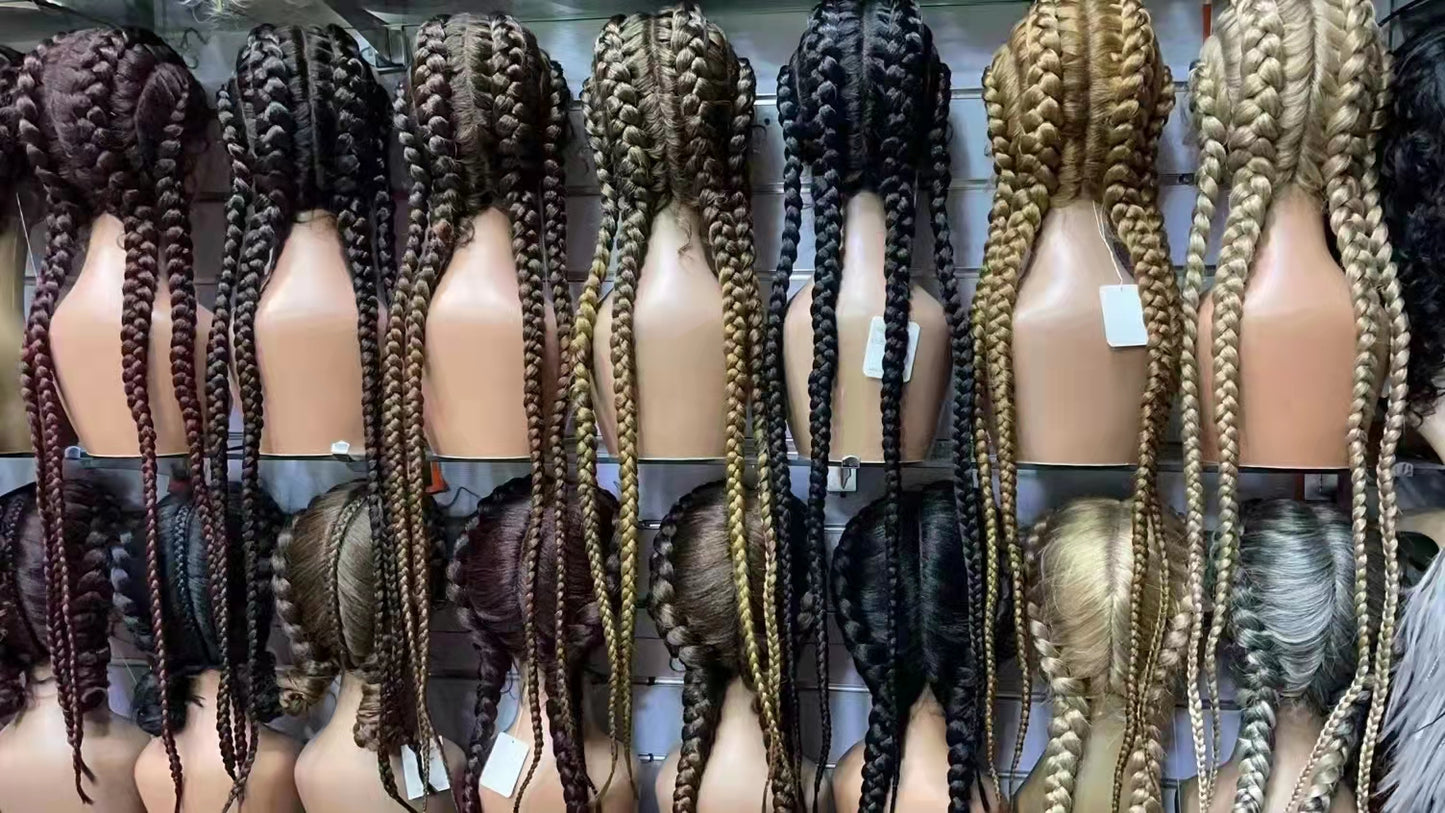 Handmade 4 Braiding Cornrow Micro Braided Lace Wigs  UC043