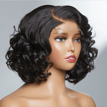 5x5 Glueless Loose Wave Bob Lace Front Wig 100% Human Hair UC055