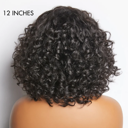 Ucutehair Double Drawn 5x5 lace bob Curly Wig 12" 14"