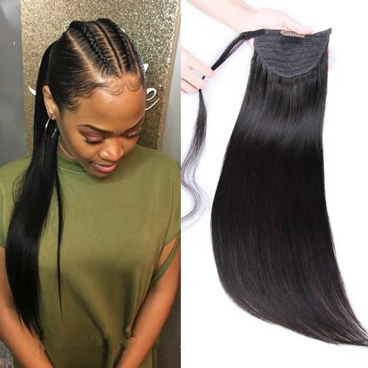 Virgin Human Hair Body Wave and Straight Ponytail Easy to Wear