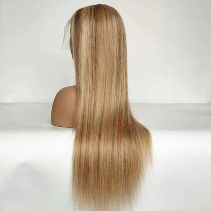 Limited Design: Color 27/613 Straight 13x4 Lace Front Wig 100% Human Hair