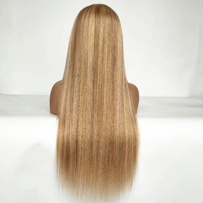 Limited Design: Color 27/613 Straight 13x4 Lace Front Wig 100% Human Hair