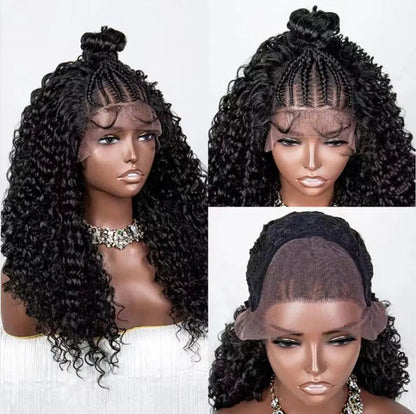 Synthetic Cornrow Braided Lace Wigs Box Braids Wig With Baby Hair UC040