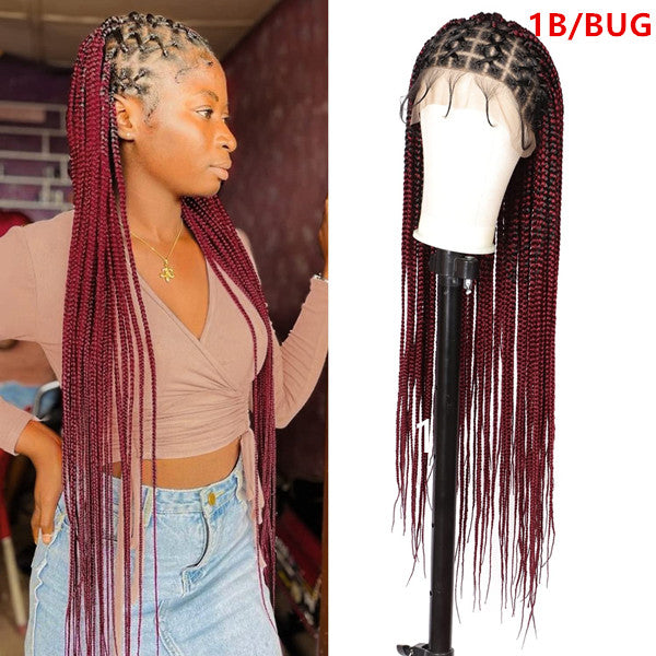 Knotless Box Braided Synthetic Full Lace Braided Wigs UC041