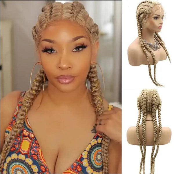 Handmade 4 Braiding Cornrow Micro Braided Lace Wigs  UC043