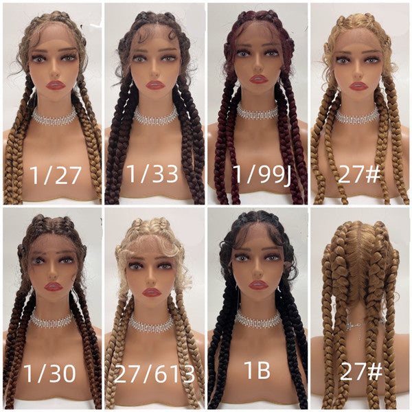 Handmade 4 Braiding Cornrow Micro Braided Lace Wigs  UC043