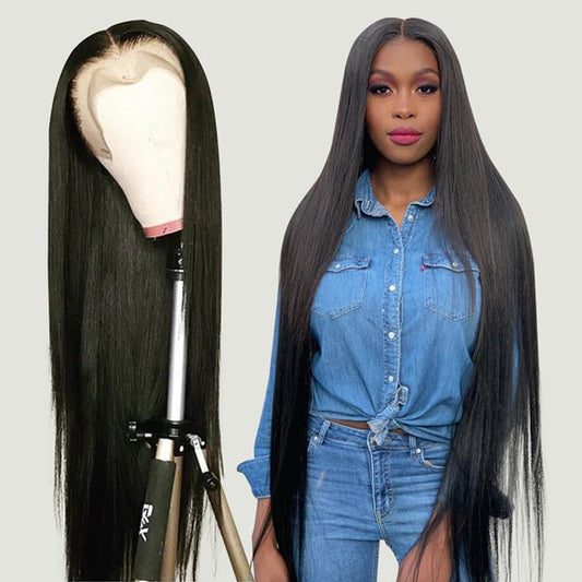 Long 36inch 38inch 40inch Vietnam Virgin Hair  Straight Body Wave 13X4 Lace Front Wig UC029