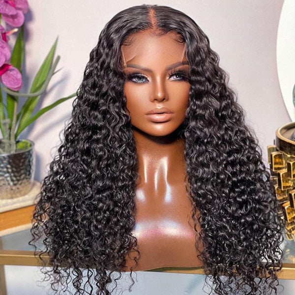 Human Hair Wigs 4x4 Lace Closure Wigs Jerry Curl Hairline Preplucked UC045