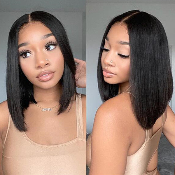 Short Bob Wig Straight Hair 180% Density 4×4 Glueless  HD Lace  Wig UC031