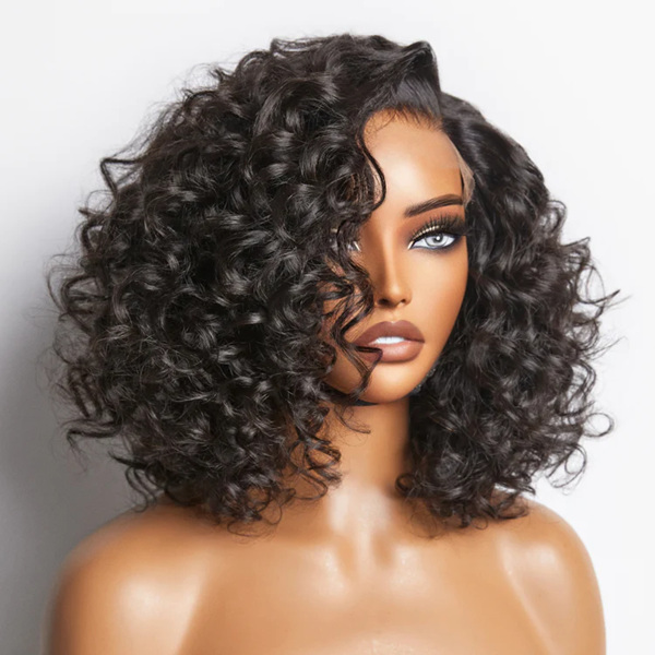 Ucutehair Double Drawn 5x5 lace bob Curly Wig 12" 14"