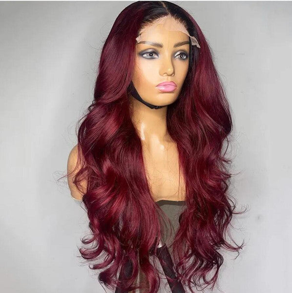 Chic Burgundy 99J Body Wave 13x4 5x5 Closure Lace Glueless Wig 100% Human Hair