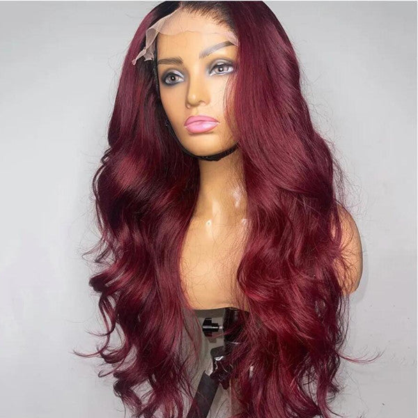 Chic Burgundy 99J Body Wave 13x4 5x5 Closure Lace Glueless Wig 100% Human Hair