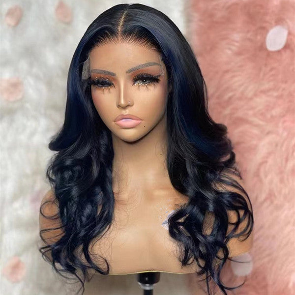 Natural Black Loose Body Wave 5x5 Closure HD Lace Glueless  Long Wig UC009