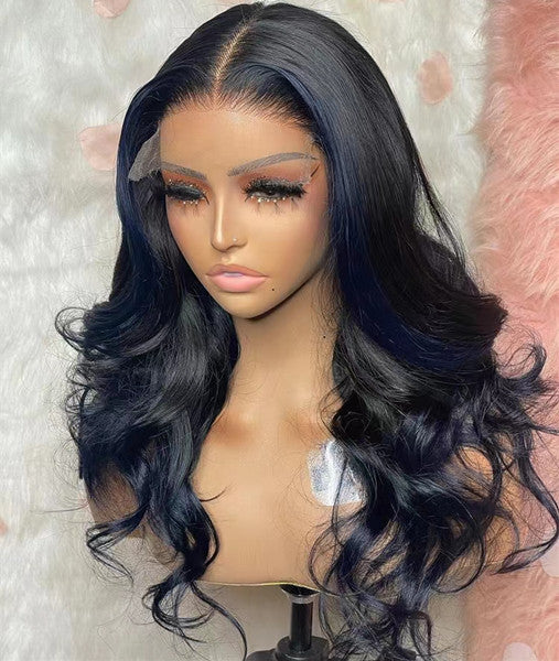 Natural Black Loose Body Wave 5x5 Closure HD Lace Glueless  Long Wig UC009