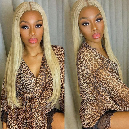 613 Blonde Brazilian Straight 4×4 Lace Closure Wig 100% Human Hair UC052