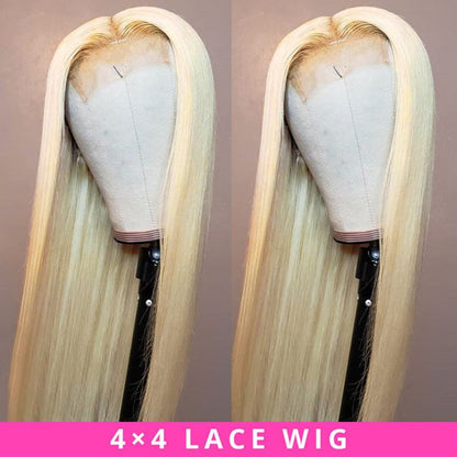 613 Blonde Brazilian Straight 4×4 Lace Closure Wig 100% Human Hair UC052