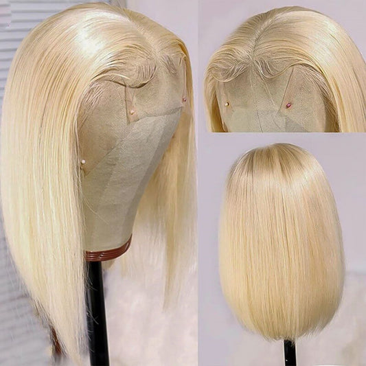 Ucutehair Color 613 Blonde Bob Transparent Lace Front Human Hair Wig UC003