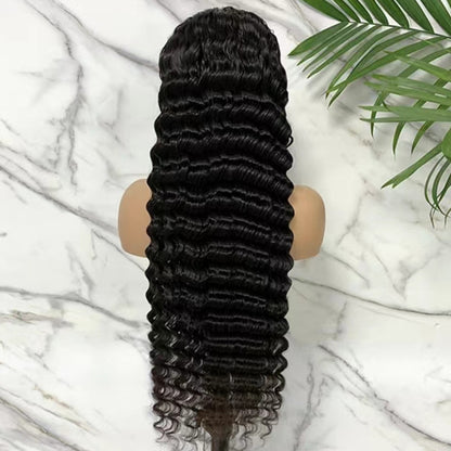 Deep Wave 13x4 Lace Frontal Wig 5x5  Crimped Deep Lace Closure Wig Human Hair UC022