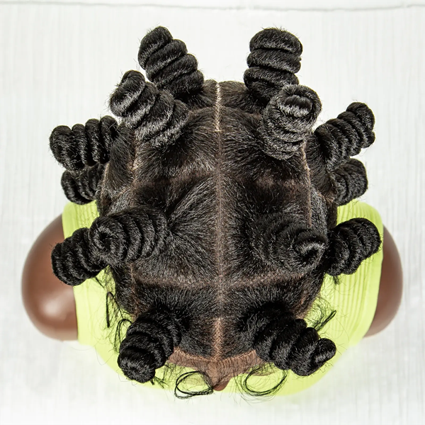 Knotless Short African Synthetic Braided Full Lace Wig  UC090