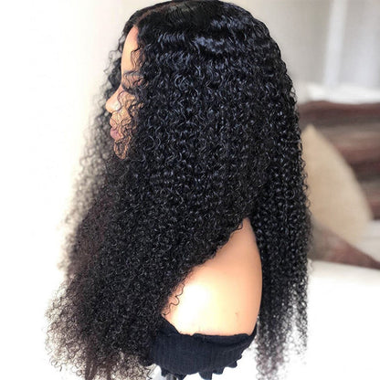 Beginner Friendly Jerry Curly  Lace Front Glueless Long Wig 100% Human Hair UC067