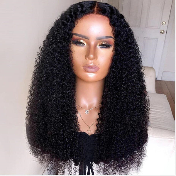 Beginner Friendly Jerry Curly  Lace Front Glueless Long Wig 100% Human Hair UC067