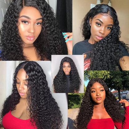 Beginner Friendly Jerry Curly  Lace Front Glueless Long Wig 100% Human Hair UC067