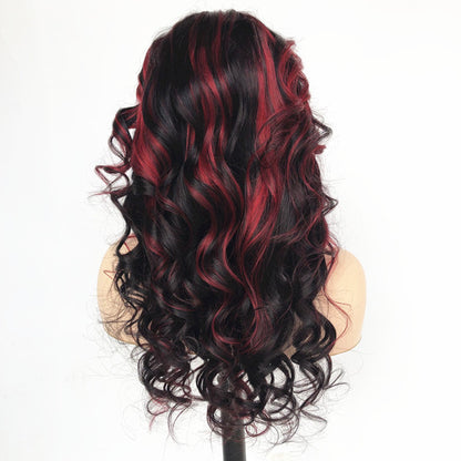 Limited Design | Burgundy Highlight Loose Wave Middle Part Glueless 13x4 HD Lace Wig UC020