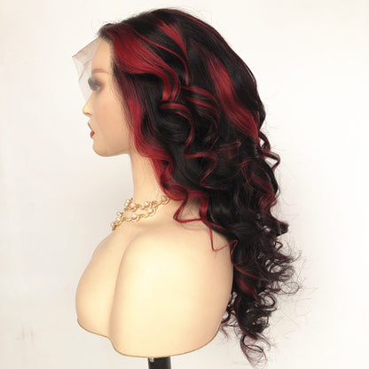 Limited Design | Burgundy Highlight Loose Wave Middle Part Glueless 13x4 HD Lace Wig UC020