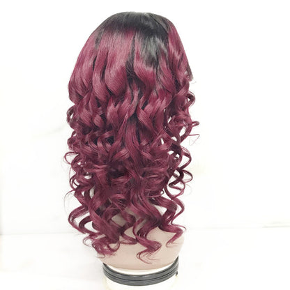 Ombre 99J Color  Loose Wave Glueless Lace Wig Middle Part UC021