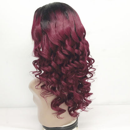 Ombre 99J Color  Loose Wave Glueless Lace Wig Middle Part UC021