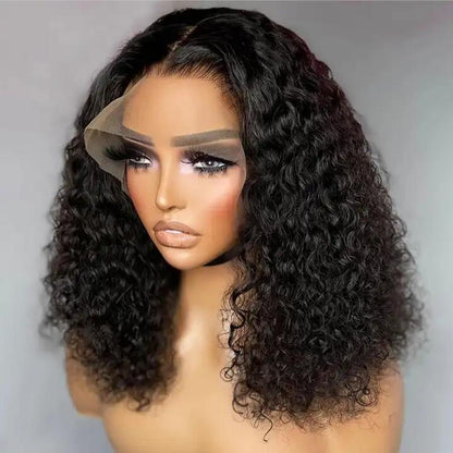 Cuticle Aligned Brazilian Human Hair Lace Front Wigs Water Wave Bob Wig UC068