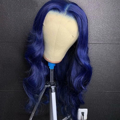 Dark Blue  Color 13x4 Glueless Lace Front Wig Body Wave 100% Human Hair UC065