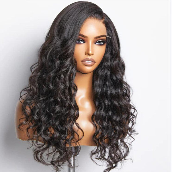 Breathable Cap  French Wave Glueless 5x5 Closure HD Lace Wig 100% Human Hair uc035