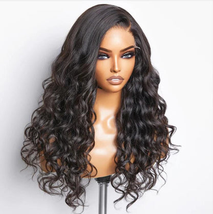 Breathable Cap  French Wave Glueless 5x5 Closure HD Lace Wig 100% Human Hair uc035