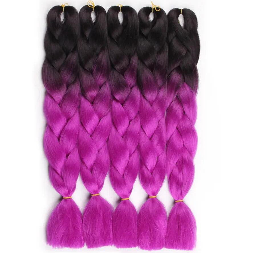 100g 24inch Extensions  Ombre Pre Stretched Jumbo Braid Synthetic Braiding Hair UC057