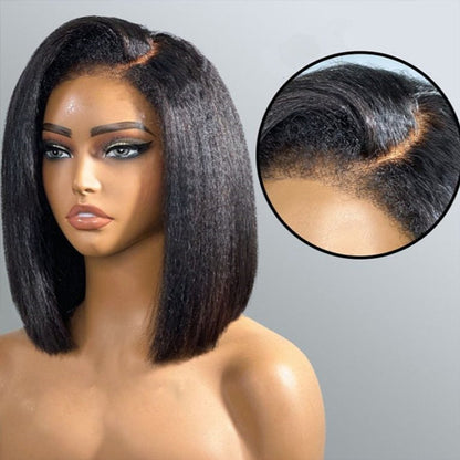 Kinky Straight 4x4 13x4 Lace Front Wig Human Hair UC051