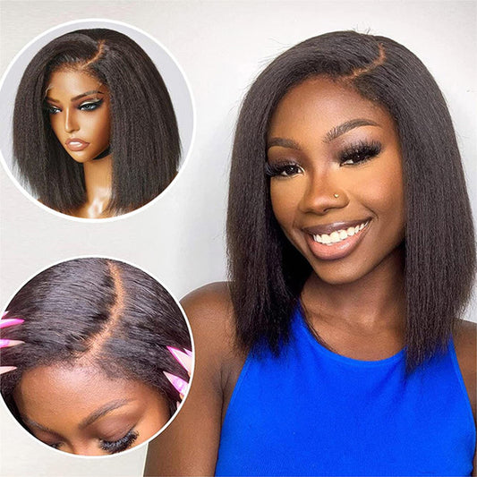 Kinky Straight 4x4 13x4 Lace Front Wig Human Hair UC051