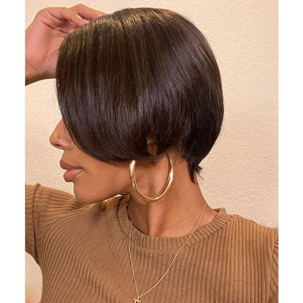 Pixie Cut Side Part Short Wigs Straight Hair Glueless Lace Front Wigs UC095