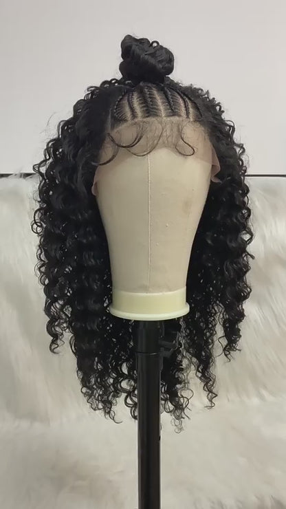 Synthetic Cornrow Braided Lace Wigs Box Braids Wig With Baby Hair UC040