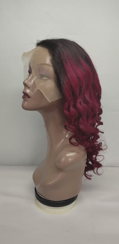 Ombre 99J Color  Loose Wave Glueless Lace Wig Middle Part UC021