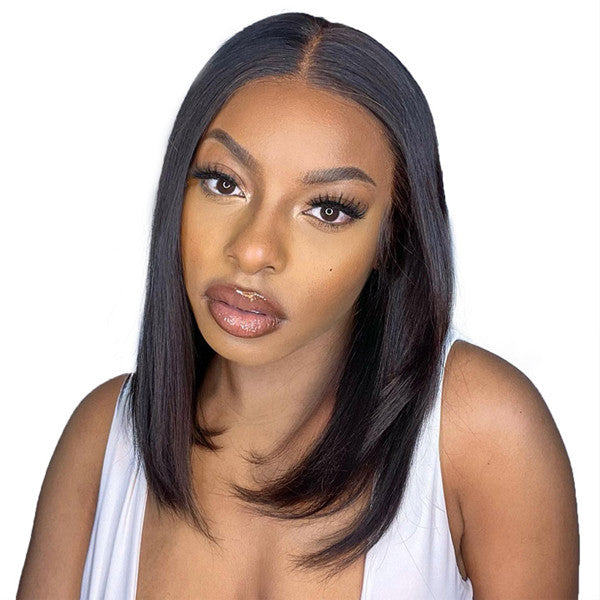 Put On and Go Blunt Cut Straight Bob HD Lace  Front Glueless Wig UC004